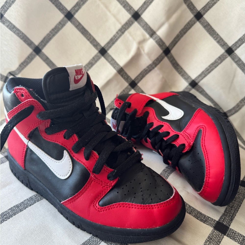 Nike Red and Black High-Top Sneakers